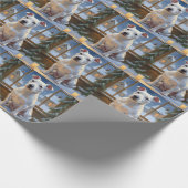 Papier Cadeau Bull Terrier with Christmas Lights Holiday (Coin)