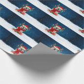 Papier Cadeau Bulldog anglais avec cadeaux de Noël (Coin)