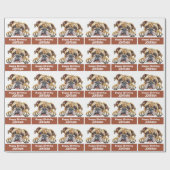 Papier Cadeau bulldog anniversaire coloré mignon (Plat)