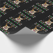 Papier Cadeau Bulldog avec Antlers dans un Noël ennuyeux (Coin)