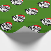 Papier Cadeau Bulldog avec le chapeau de Noël (Coin)
