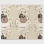 Papier Cadeau Bulldog avec les grands yeux (Plat)