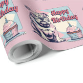 Papier Cadeau Bulldog coloré (Coin rond)