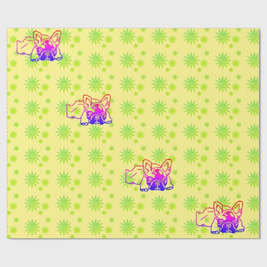 Papier Cadeau Bulldog français (Plat)