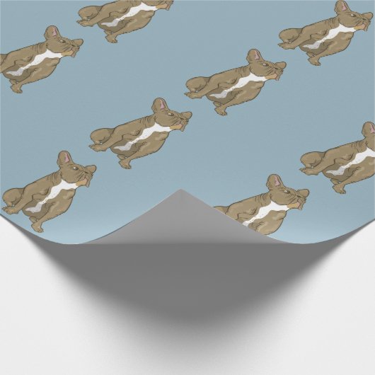 Papier Cadeau bulldog français Brown et blanc (Coin)