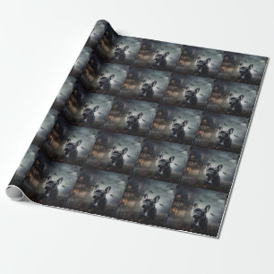 Papier Cadeau Bulldog français Halloween Épouvantable