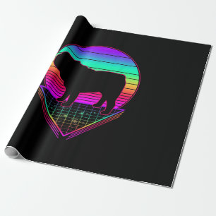 Papier Cadeau Bulldog Retro Vintage 80s Drôle Drôle Drôle Amoure