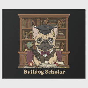 Papier Cadeau Bulldog Savant Professeur Adorable de Bouledogue