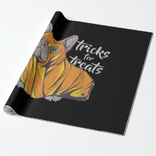 Papier Cadeau Bulldog Tricks Pour Traiter Les Mignons Bulldogs H