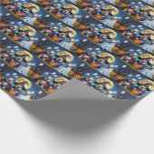 Papier Cadeau Bulldogs Citrouille Halloween drôle (Coin)