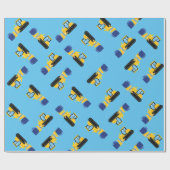 Papier Cadeau Bulldozer Cute 1er Anniversaire Fête Construction (Plat)