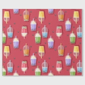 Papier Cadeau bulle arc-en-ciel teint rose (Plat)