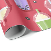 Papier Cadeau bulle arc-en-ciel teint rose (Coin rond)