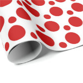 Papier Cadeau Bulle de Noël rouge et blanc (Coin rond)