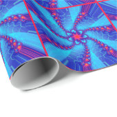 Papier Cadeau Bulle fractale bleue (Coin rond)