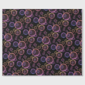 Papier Cadeau Bulles arc-en-ciel en noir (Plat)