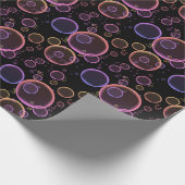 Papier Cadeau Bulles arc-en-ciel en noir (Coin)