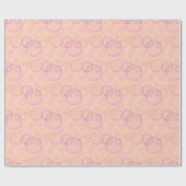 Papier Cadeau Bulles Arc-En-Ciel Sur Orange (Plat)
