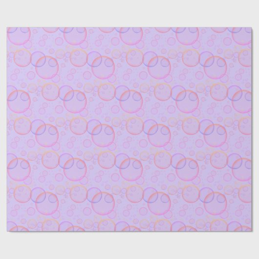 Papier Cadeau Bulles Arc-En-Ciel Sur Violet (Plat)