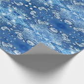 Papier Cadeau Bulles bleues Papier d'enveloppement Abstrait d'ea (Coin)