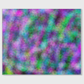 Papier Cadeau Bulles d'art violet, vert et bleu fluides Annivers (Plat)