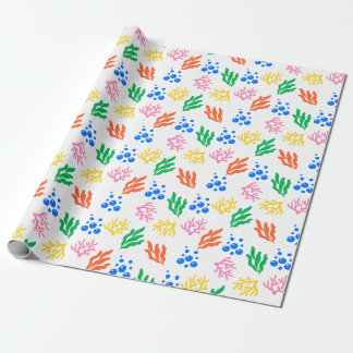 Papier Cadeau Bulles de corail colorées Motif d'océan