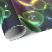 Papier Cadeau Bulles de néon colorées (Coin rond)