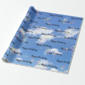 Papier Cadeau Bulles De Savon D'Anniversaire Sur Sky (Déroulé)