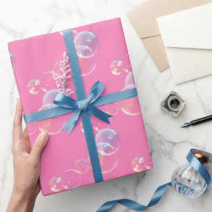 Papier Cadeau Bulles De Savon Sur Rose