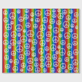 Papier Cadeau Bulles de signes de paix (Plat)