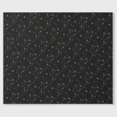 Papier Cadeau Bulles d'or en noir (Plat)