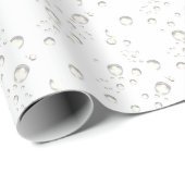 Papier Cadeau Bulles dorées sur fond blanc (Coin rond)