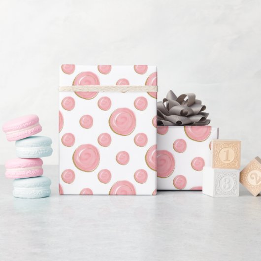 Papier Cadeau Bulles roses Envelopper le papier (Baby Shower)