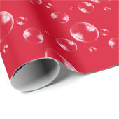 Papier Cadeau bulles sur arrière - plan rouge (Coin rond)