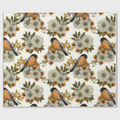 Papier Cadeau Bullfinch on autumn floral 2 (Plat)