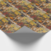 Papier Cadeau Bullmastiff Chien Automne Harvest Thanksgiving (Coin)