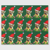 Papier Cadeau Bullmastiff Chien Noël (Plat)