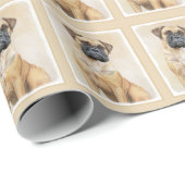 Papier Cadeau Bullmastiff Peinture - Joli chien d'origine art (Coin rond)