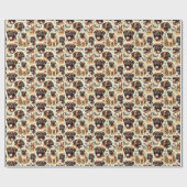 Papier Cadeau Bullmastiff vintage sans chaîne (Plat)