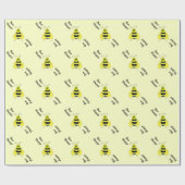 Papier Cadeau Bumble Bee, Abeille Heureuse (Plat)