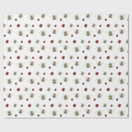 Papier cadeau Bumble Bee & Ladybird Wrapping (Plat)