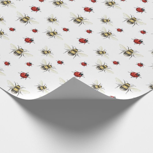 Papier cadeau Bumble Bee & Ladybird Wrapping (Coin)