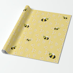 Papier Cadeau Bumble jaune mignon abeilles et Baby shower de pei