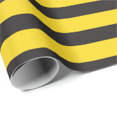 Papier Cadeau Bumblebee Black Yellow Horizontal Lines Bumble Bee (Coin rond)
