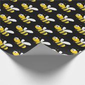 Papier Cadeau Bumblebee sur Noir (Coin)