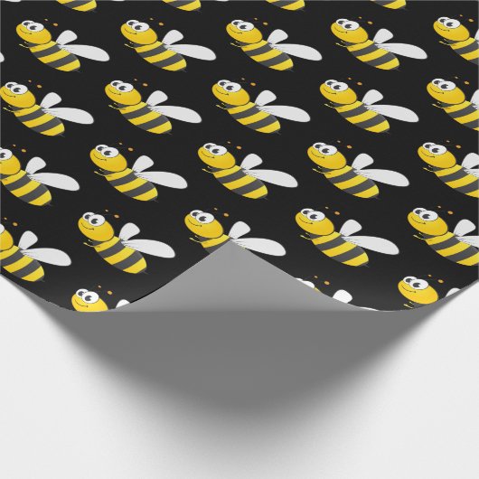 Papier Cadeau Bumblebee sur Noir (Coin)
