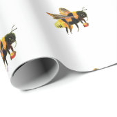 Papier Cadeau BumbleBee transportant du pollen (Coin rond)