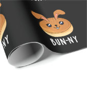 Papier Cadeau Bun ny Funny Lapin Lapin Bun Pun Pun Dark BG (Coin rond)