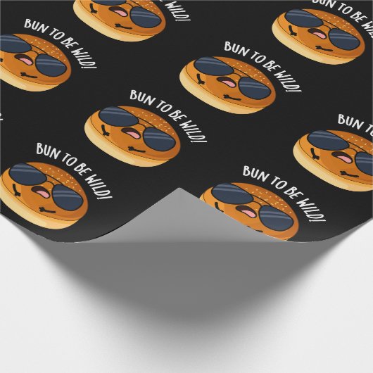 Papier Cadeau Bun To Be Wilny Funny Food Pun Dark BG (Coin)