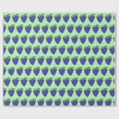 Papier Cadeau Bund de raisins vert pourpre vigne vignoble (Plat)